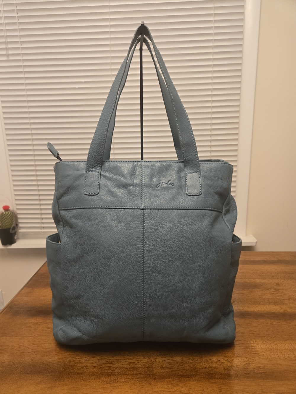 Joules Richmond Leather Tote Dark Aqua